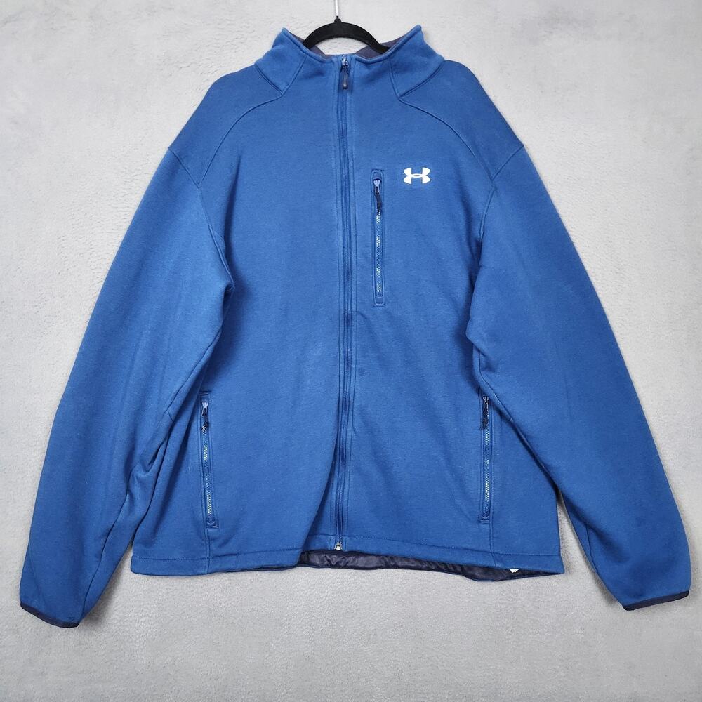 Under Armour ColdGear Granite Jacket Mens 3XL Blue Full Zip Fleece Lined 1280878